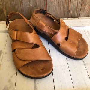 SAS Huggies Brown  Leather Sandals Size  5W